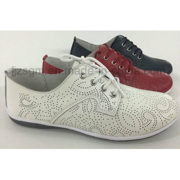 Moda cómoda plana genuina Brogue zapatos para mujer